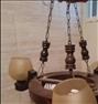 لوستر ، سه عدد چراغ چوبی تک و دو عدد ...